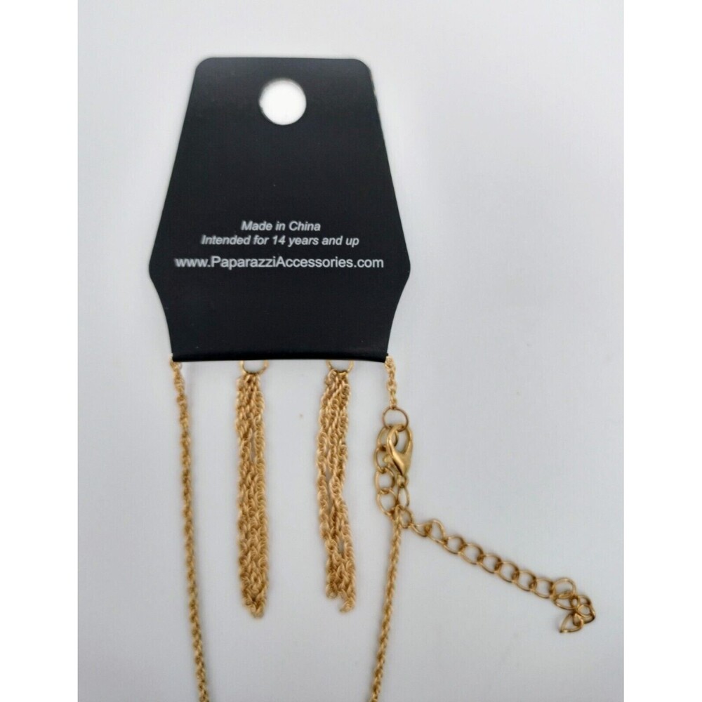 Earring Set New Jewelry Career School Paparazzi Long Gold Tone Necklace Set Work - Picture 10 of 12